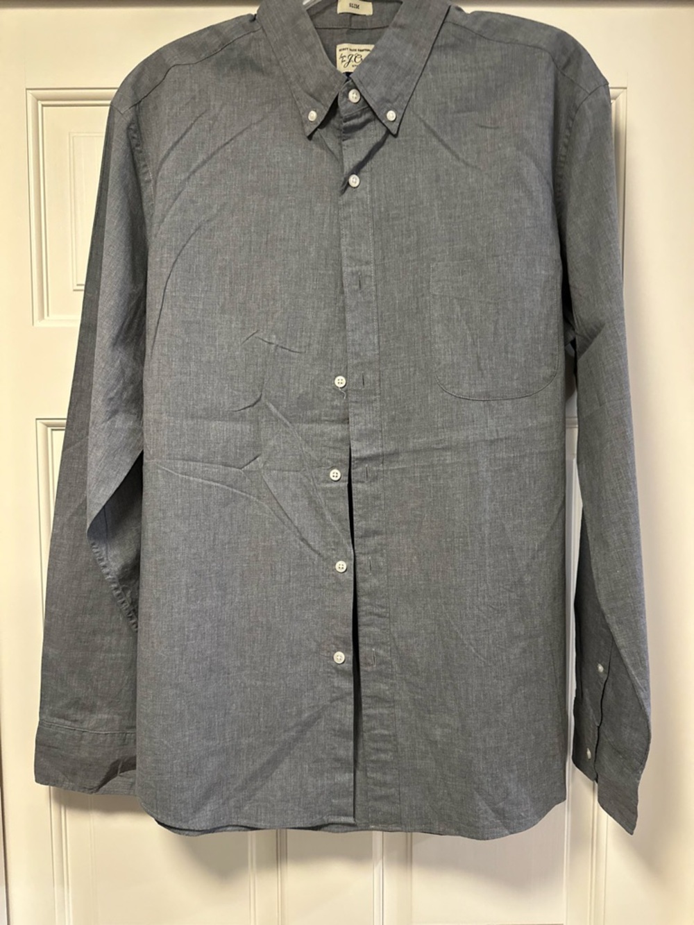 J. Crew Men's slim fit stretch Button-Down Shirt in a Heathered gray